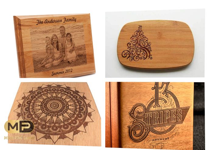 Một số sản phẩm được khắc hình trên gỗ