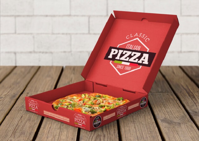 Nhiều thương hiệu chọn tone màu chủ đạo của hộp in đựng pizza theo màu bộ nhận diện thương hiệu 