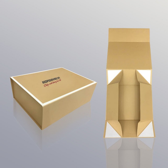 Thiết kế mẫu in hộp cứng cao cấp giá rẻ, sử dụng một màu chủ đạo giúp tối ưu chi phí